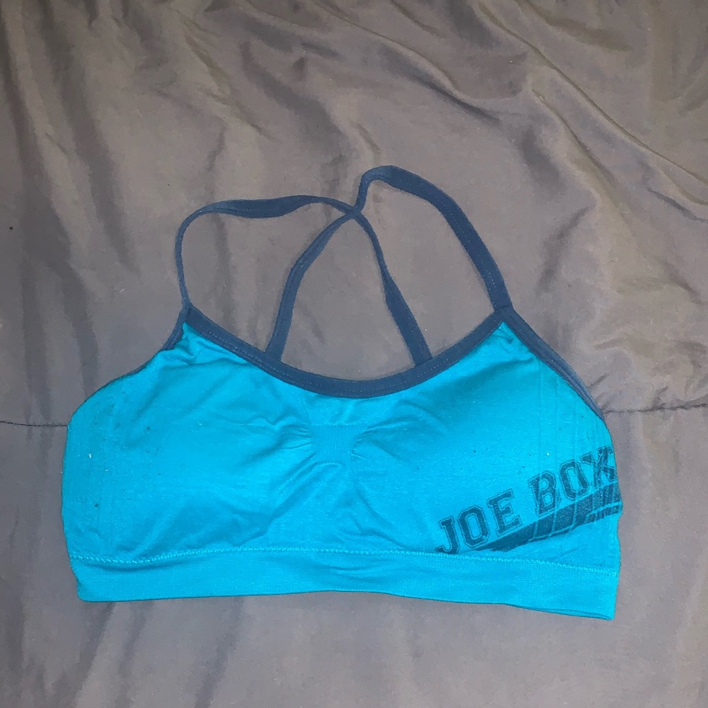 One size teal blue sports bra